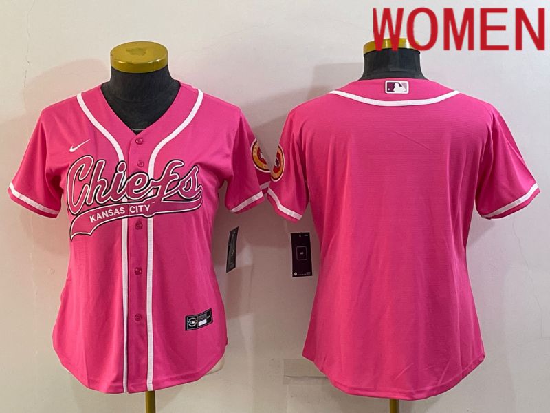 Women Kansas City Chiefs Blank Pink 2022 Nike Co branded NFL Jersey->houston texans->NFL Jersey